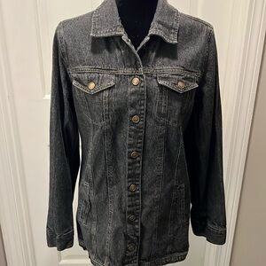 North Style black weathered jean jacket, size M in great preowned condition.